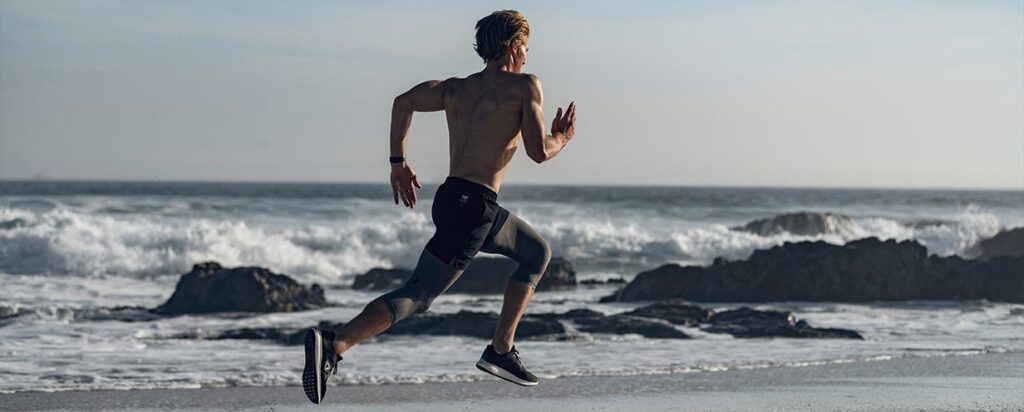 man running at the beach